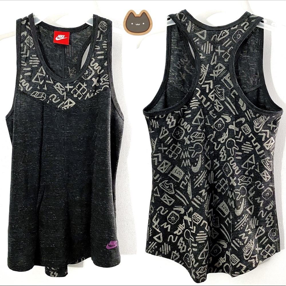 Nike Active graphic workout tank, heather grey